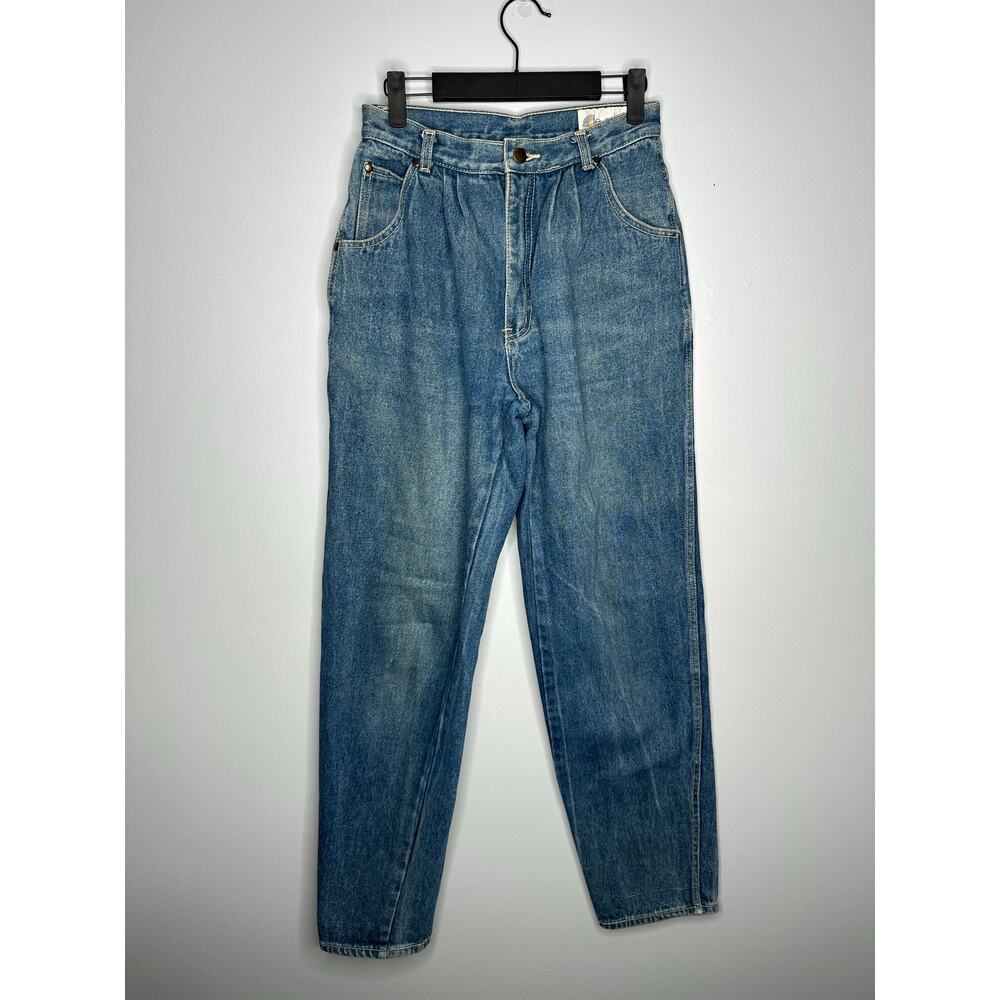 Le Soleil High Rise‎ Pleated Mom Jeans Women 9 Blue EUC Vintage 90s Tapered Leg